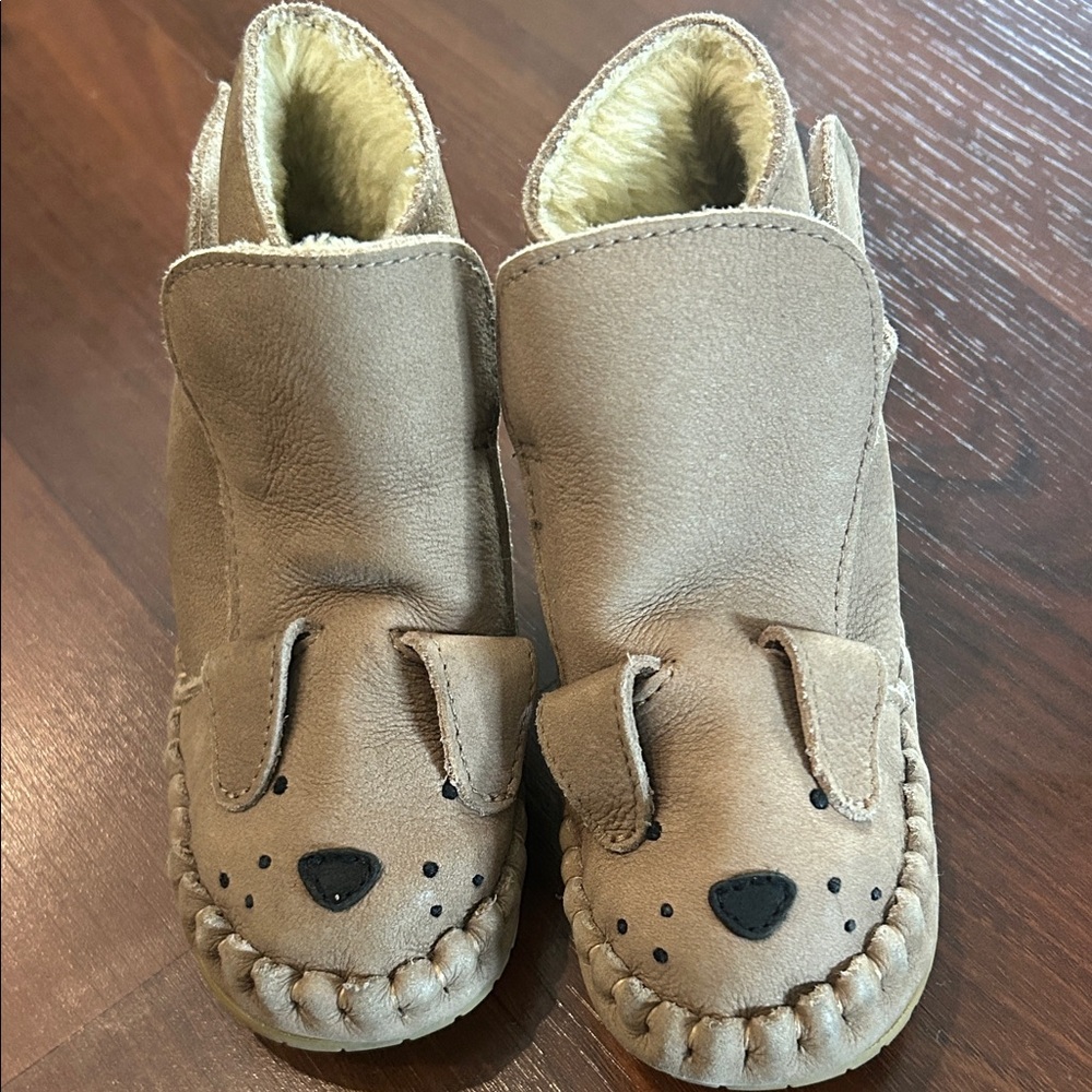 Donsje Brown Kids Boots with Dog Design